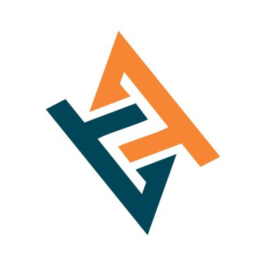 FF, bf, fzf, z, bzf, zff ilk geometrik harf logosu ve vektör simgesi