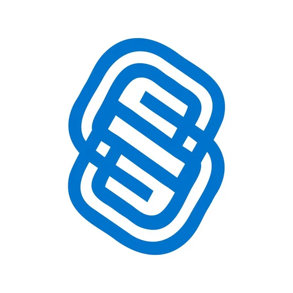 Initials Geometric Line Art Logo Vector Icon — Stock Vector