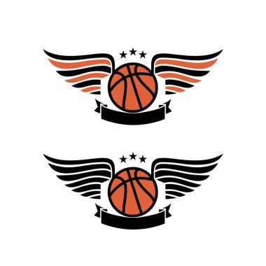 Basketbol takımı maç galibi logo ve vektör simgesi
