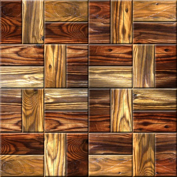 Trä dekorativa plattor - kassett-våningen - sömlös bakgrund — Stockfoto