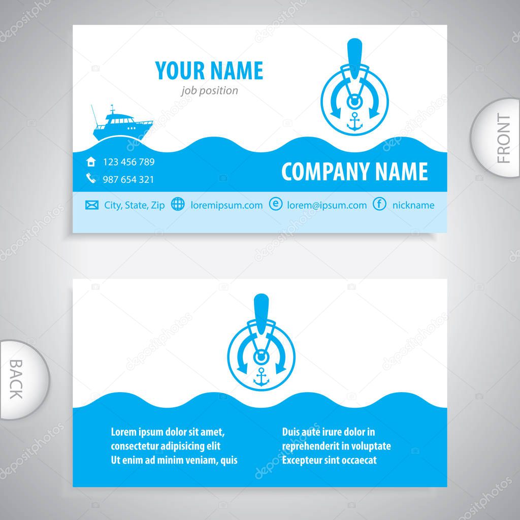 business card - ships telegraph - captain's control room