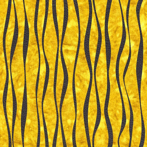 Decorative wavy pattern - Golden metallic surface of yellow orange color — ストック写真