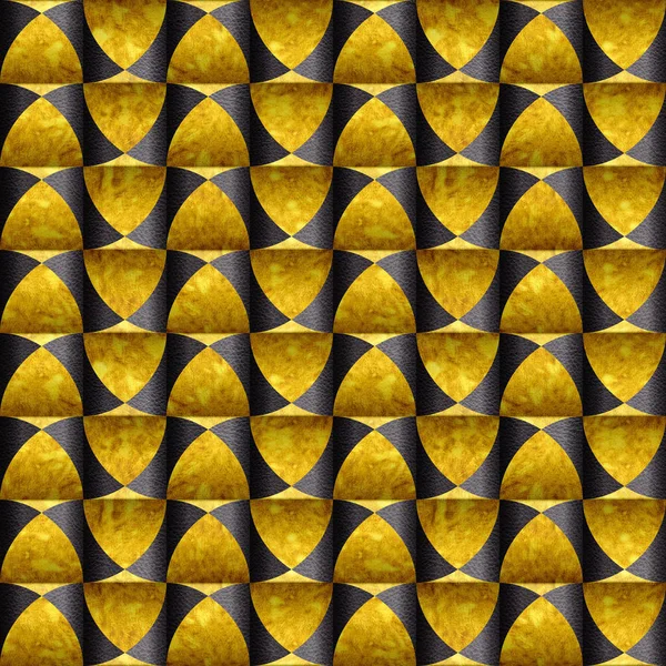 Σαμποταρισμένο πυραμιδικό μοτίβο - Μαύρο και χρυσό αδιάλειπτη φόντο — Φωτογραφία Αρχείου