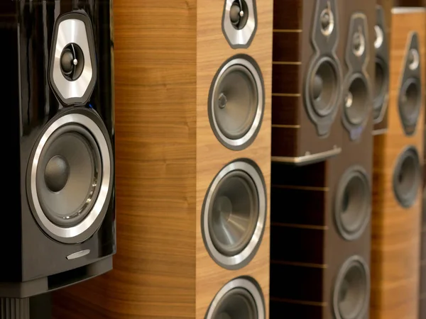 Audiophile Stereolautsprecher Detailansicht Der Lautsprecherreihe — Stockfoto
