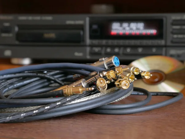 Accesorios Cable Para Músicos Oyentes Música Calidad Conectores Audio Tipo —  Fotos de Stock