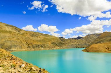 Mavi gökyüzü ile göl