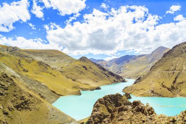 Mavi gökyüzü ile göl