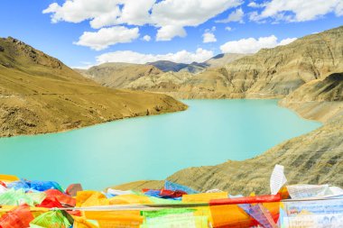 Mavi gökyüzü ile göl