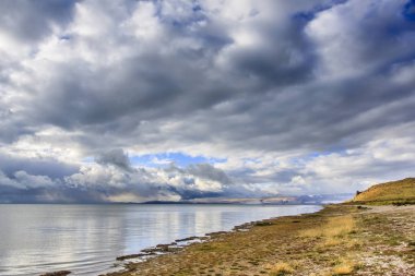 Mavi gökyüzü ile göl