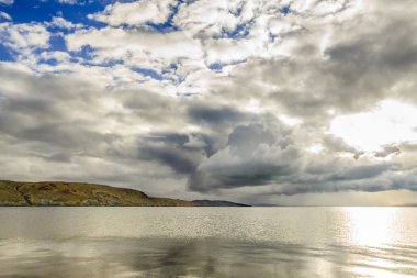 Mavi gökyüzü ile göl