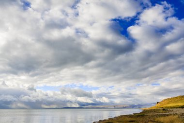 Mavi gökyüzü ile göl