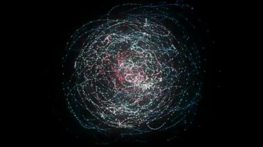 Noktaların ve çizgilerin tutarlılığı. 3D görüntüleme, 3D ışık yollarının kombinasyonunu gösteriyor. Büyük Veri bağlantısı ve teknoloji