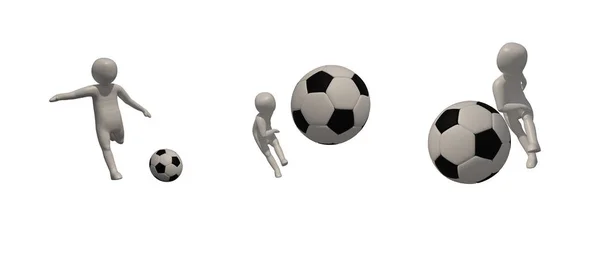 Illustrateur Symbole Footballeur Sur Fond Blanc Rendu Football Jeu Comprend — Photo