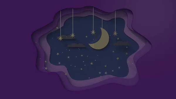 Espaço Livre Olhando Através Ver Céu Noturno Tem Uma Lua — Fotografia de Stock