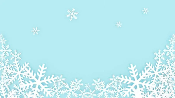 Rendering Illustrator Ice Snowflake Frame Christmas New Year Festivals — Stock Photo, Image