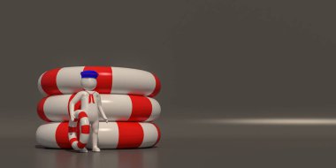 Gri arkaplandaki 3D kariyer sembolleri grubu, 3D 