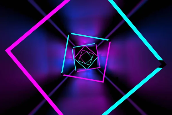 背景抽象の3Dレンダリング 単純な幾何学の3Dイラスト カラフルなイルミネーション — ストック写真
