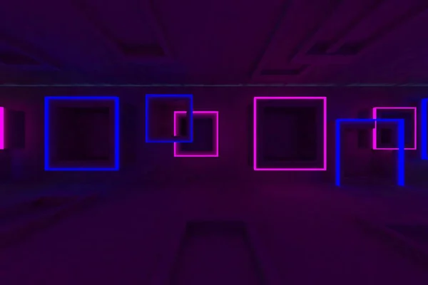Renderowanie Tła Abstrakcyjne Ilustracja Prostego Geometrycznego Kolorowe Oświetlenie — Zdjęcie stockowe