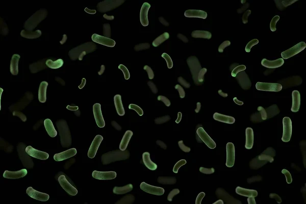 Primer Plano Bacterias Microscópicas Ilustración — Foto de Stock