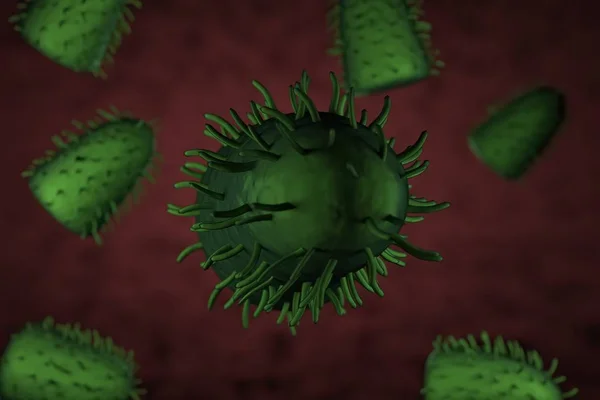 Illüstrasyon Mikroskop Kuduz Virüsünü Kapat — Stok fotoğraf