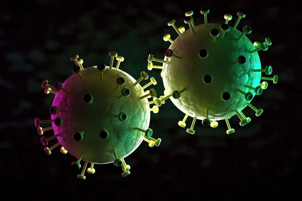 3Dイラスト 顕微鏡の閉鎖B型肝炎ウイルス — ストック写真