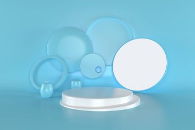 3D görüntüleme, soyut geometrik arkaplan, silindir podyum, minimalist ilkel şekiller, modern model, boş şablon, boş vitrin, vitrin