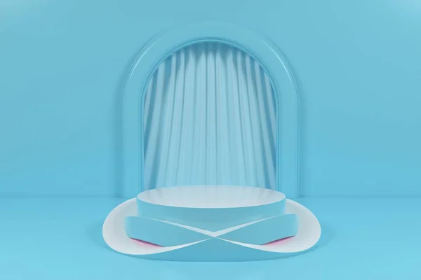 3D görüntüleme, soyut geometrik arkaplan, silindir podyum, minimalist ilkel şekiller, modern model, boş şablon, boş vitrin, vitrin