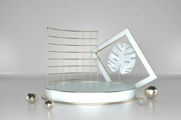 3D görüntüleme, soyut geometrik arkaplan, silindir podyum, minimalist ilkel şekiller, modern model, boş şablon, boş vitrin, vitrin
