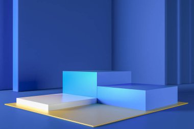 3D görüntüleme, soyut geometrik arkaplan, silindir podyum, minimalist ilkel şekiller, modern model, boş şablon, boş vitrin, vitrin