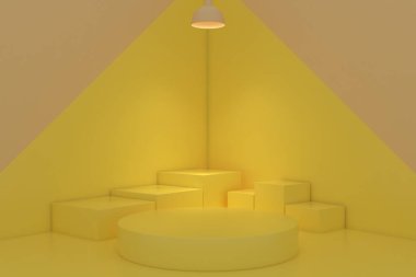 3D görüntüleme, soyut geometrik arkaplan, minimal ilkel şekiller, modern model, boş şablon, boş vitrin, dükkan görüntüsü