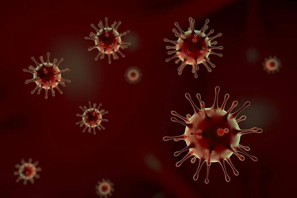 Медична Ілюстрація Інфікована Coronavirus Covid Вірусом Дихальних Клітин Грипу Китаї — стокове фото