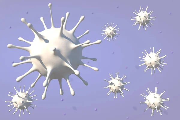 Coronavirus Covid-19 ile enfekte olmuş tıbbi 3D illüstrasyon, Çin 'de bir solunum hücresi virüsü gribi.