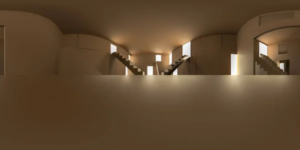 3D插图 3D渲染 360几何背景的全景抽象图像 — 图库照片