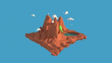 Üç boyutlu çizer Yüksek Dağlar. 3d düşük çokgen geometri arkaplanı oluşturuluyor. Soyut çokgen geometrik şekil. Lowpoly en düşük biçim sanatı.