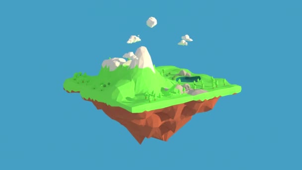 3D illustrator High mountains, snow-capped peaks. 3d rendering low polygon geometry background. Abstract polygonal geometric Shape. Lowpoly minimal style art. — Stock Video