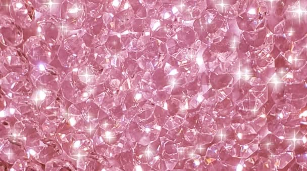 Brillanti Diamanti Rosa Brillanti Brillanti Brillantezza Strass — Video Stock