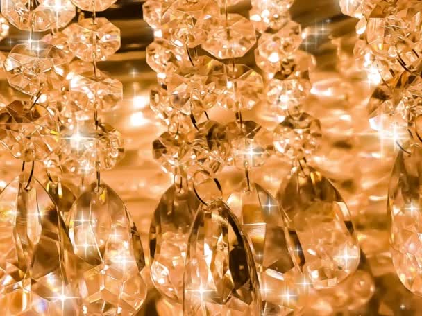 Sparkling Orange Diamonds Shiny Rhinestones — Stock Video