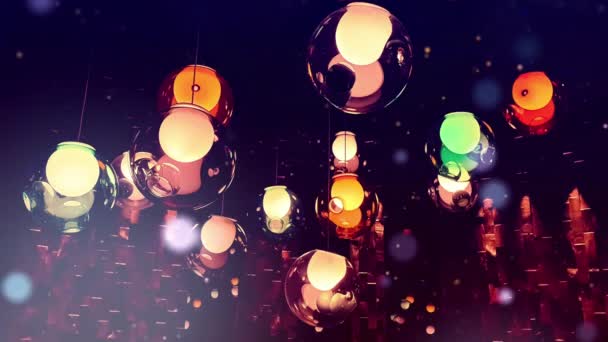 Fêtes Lumières Colorées Faisceau Boules Disco — Video