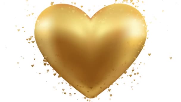 Coração Dourado Corações Pouco Fundo Animação — Vídeo de Stock