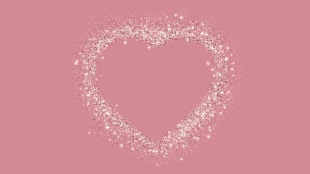 Sprankelende Glitter Hart Liefde Animatie — Stockvideo