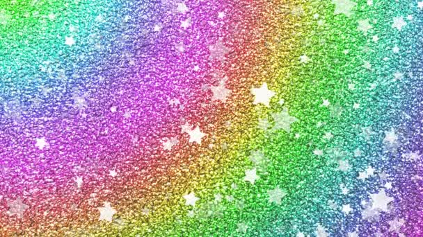 Regenboog Kleuren Glitter Sprankelende Multicolor Achtergrond — Stockvideo