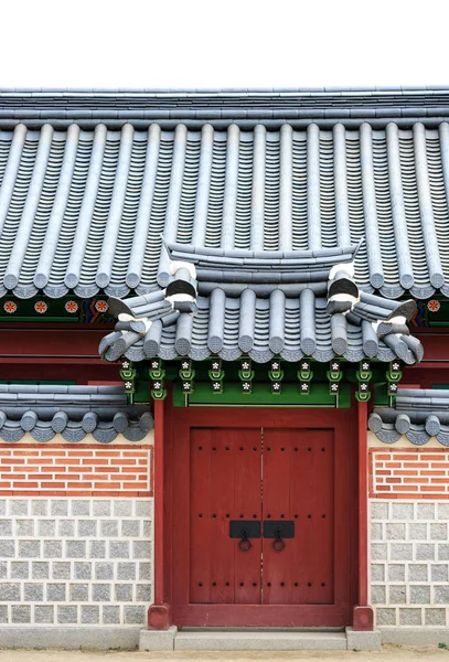 Nap részlet Kilátás a régi Szöul Gyeongbokgung palota — Stock Fotó