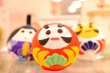Japan traditional style cute toy doll closeup view