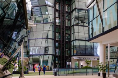 Singapore-16 DEC 2017:Singapore lasalle school building lobby inside facade view