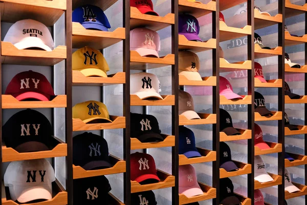 Seoul,Korea-24 APR 2019:Various type of cap at supermarket shelf view — 스톡 사진