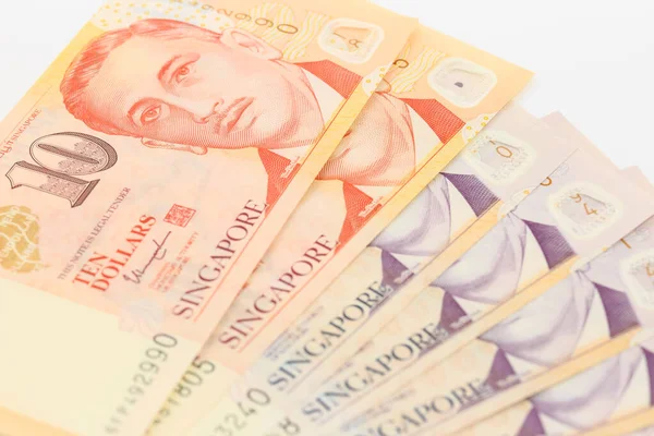 Bank note singapore dollars money closeup detail view — Stock Photo, Image