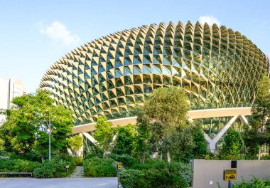 Singapore-26 FEB 2020:The Esplanade Opera building. Know locally as the Hedgehog or Durian because of shape.