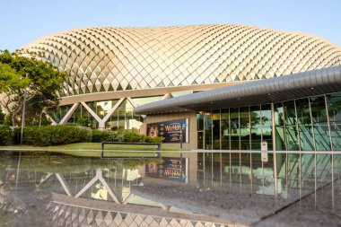 Singapore-26 FEB 2020:The Esplanade Opera building. Know locally as the Hedgehog or Durian because of shape.