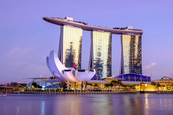 Singapur Feb 2020 Singapur Marina Bay Sands Building Cielo Azul — Foto de Stock