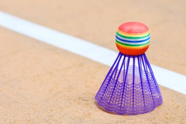 Eğitim sahasında renkli plastik Badminton